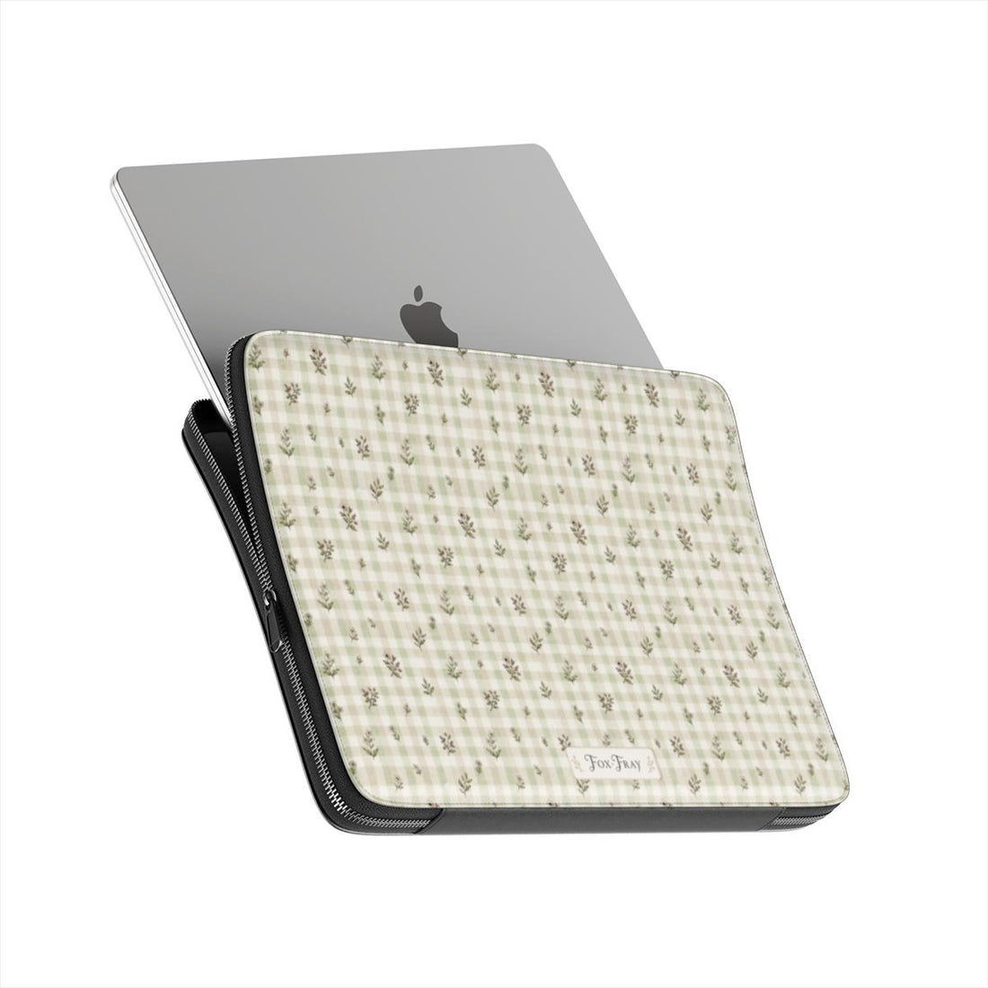 Sage Gingham Garden - Premium Laptop Sleeve