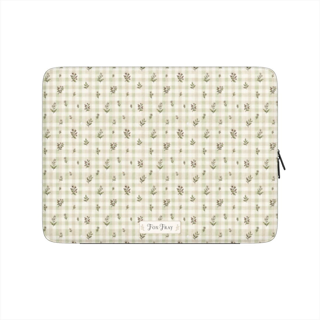 Sage Gingham Garden - Premium Laptop Sleeve